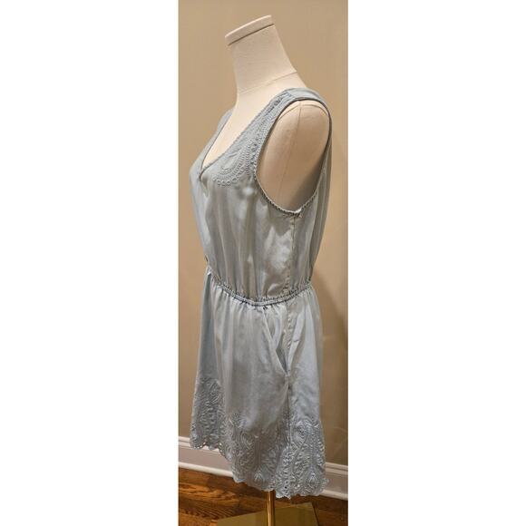 Anthropologie Holding Horses Sleeveless Chambray Embroidered Dress Small - Picture 5 of 12